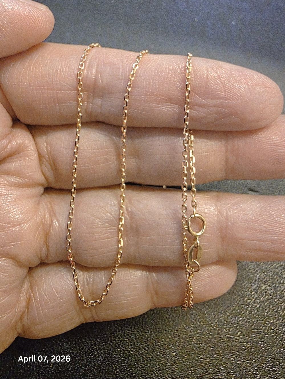 💛18k Rose Gold Chain Necklace- Size 16